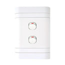 Lesco Flush Cover with 2 Lever 1 Way Switch - Voltage: 220-240V Amperage: 16A Height: 100mm Width: 50mm Material: Polycarbonate Colour White Sold as a Single unit 3 Months Warranty