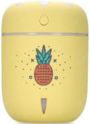 Casey Chamomile Pineapple Design Multifunctional Portable 200ml USB Humidifier Air Purifier Mist Maker with LED light For Home Office and Car-Yellow