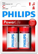 Philips Powerlife Battery Lr14P2B 2 X Type C Lr14 Alkaline Batteries 15.V Up To 5 Years Shelf Life –Ideal For Use With High-Drain Devices Such As Music Devices Remote Control Cars Children'S Toys Portable Radios -2 Per Pack
