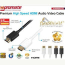 Promate linkMate-H1 Premium Compact flexShield™ PVC coated HDMI Cable - 1.5 Meters White- 1 Year Warranty