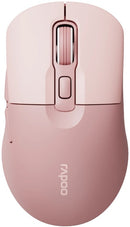 Rapoo M308 Multi Mode Wireless Mouse - Bluetooth 5.0 and Wireless 2.4GHz Connectivity Connect Up to 3 Devices and Easily Switch Up to 12 Months of Battery Life Ambidextrous Design For Both Right and Left Handed Users Color Pink 1 Year Warranty.