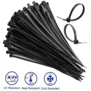 Noble Nylon Cable Ties 2.5 x 200mm Pack of 100 Black - Self-Locking Design Widely Used For Tying Cables Plants Packages Designed For Indoor And Outdoor Use Colour Black