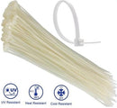 Noble Nylon Cable Ties 3.6 x 200mm Pack of 100 White - Self-Locking Design Widely Used For Tying Cables Plants Packages Designed For Indoor And Outdoor Use Colour White