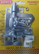 Noble Lockable Pad Bolt latch 100mm Zinc Plated- Can be installed horizontally or vertically Rust and Corrosion resistant for durability 3 Months Warranty