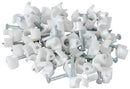 Noble Round Cable Clips 12mm White 100 Pieces per pack - The Noble 6mm Round Cable Clips with Nail are used to attach cables to walls ceilings or the floor for a cleaner look and organized. Helps prevent damage to cables and eliminates tangling. For offic