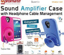 Promate Orator-S4 Sound Amplifier case for Samsung Galaxy S4 with headphone cable management Colour:Pink 1 Year Warranty