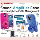 Promate Orator-S4 Sound Amplifier case for Samsung Galaxy S4 with headphone cable management Colour:Pink 1 Year Warranty