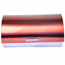 Totally Stainless Steel Bread Bin - Elegant Design Copper Painted Finish Roll Top Lid With Handle Out of Box Failure Warranty