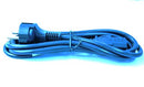 UniQue Standard Single Head Power 2 Pin Cable 1.8m - Standard computer power cable with 90 Degree 2-prong plug on one end and kettle plug connection on the other. OEM