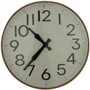 Casey Wall Clock - Round Pine Woodgrain Outer Rim With Beige Background 30cm Diameter Analogue Display Type Black Numbering Black Hour And Minute Hands Quartz Movement Battery Operated 3 Months Warranty