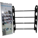 Nordic Wind 4 Tier 12 Shoes Stackable Rack - Black 4-Tier Stackable Design Holds Up to 12 Pairs of Shoes Strong Metal Pipes with Durable Plastic Parts Nordic-Inspired Minimalist Style Stackable Frame with Adjustable Holes for Different Shoe Sizes Easy to