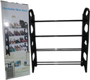 Nordic Wind 4 Tier 12 Shoes Stackable Rack - Black 4-Tier Stackable Design Holds Up to 12 Pairs of Shoes Strong Metal Pipes with Durable Plastic Parts Nordic-Inspired Minimalist Style Stackable Frame with Adjustable Holes for Different Shoe Sizes Easy to