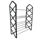 Nordic Wind Cross 4 Tier 12 Shoe Rack - Black 4 Tiers Holds Up to 12 Pairs of Shoes Thickened Steel Pipe with Integrated Forming Brackets Cross-Style Frame for Enhanced Stability Bottom Raised Design to Prevent Ground Contact and Moisture Easy to Assemble