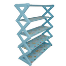 Nordic Wind Shoe Rack - Blue 5 Tier 15 Pairs Different Sizes Simple Multifunctional Practical And Versatile Easy To Put Away One Piece Bracket Widened And Thickened Steel Pipe Remove One Layer To put Boots 6 Months Warranty.
