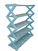Nordic Wind Shoe Rack - Blue 5 Tier 15 Pairs Different Sizes Simple Multifunctional Practical And Versatile Easy To Put Away One Piece Bracket Widened And Thickened Steel Pipe Remove One Layer To put Boots 6 Months Warranty.