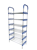 Nordic Wind Blue 6 Tier 18 Shoe Steel Rack - Blue 6 Tiers Holds Up to 18 Pairs of Shoes Thickened Steel Pipe with Durable Plastic Connectors Multi-Layer Open Frame Design for Easy Access Anti-Splash Surface with Corrosion-Resistant Finish Easy Tool-Free A