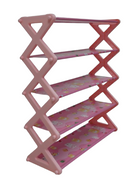 Nordic Wind Shoe Rack - Pink 5 Tier 15 Pairs Different Sizes Simple Multifunctional Practical And Versatile Easy To Put Away One Piece Bracket Widened And Thickened Steel Pipe Remove One Layer To put Boots 6 Months Warranty.