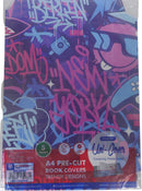 Marlin A4 Graffiti Precut Book Covers 5PK - High Quality Durable Plastic Trendy Graffiti Power Designs Saves Time with Uni-Cover System Ideal For A4 Size Documents