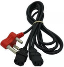 Unique Dual Head 1.8m Power Cable - power solution featuring a grounded 3-prong South African plug on one end and two IEC (kettle plug) outputs on the other. It allows users to connect multiple devices such as computers and monitors from a single power so
