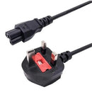 The UNIQUE UK 3PIN SINGLE HEAD 1.8M PWR CABL - UK Type Compliant power cable featuring a standard UK 3-pin plug. It is 1.8 meters long making it suitable for various applications requiring a reliable power connection