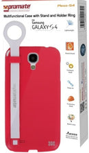 Promate Pless-S4 Multifunctional Case with a Stand and a Holder Ring for Samsung Galaxy S4-Pink 1 Year Warranty