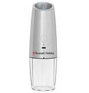 Russell Hobbs Rechargeable Gravity Mill - Convenient Gravity Salt Or Pepper Grinder; LED Light That Illuminates During Use; Rechargeable 500mah Battery (3.7V); USB Cable Included; High-Quality Casing Made Of Stainless Steel; Practical Tipping Function - A