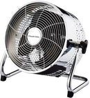 Russell Hobbs 25cm Silver Vintage Desktop Fan - Powerful Airflow 25cm Vintage Fan 3x Speed Settings; 3x Fan Blades Tilt Adjustable Carry Handle 80w Motor Colour Chrome Coated Silver 1 Year Warranty