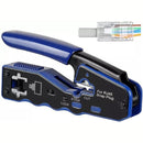 Netix RJ45 Pass Through Hole Crimper - Suitable For Cat5 Cat5e And Cat6 Cables 8P8C Plugs For RJ45 RJ11 RJ12 Cables One Plier For Multiple Uses Lock/Unlock Switch Wire Stripping Port Wire Cutting Port Allow Carbon Steel Raw Material Non-Slip Handle 1 Mont