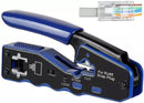 Netix RJ45 Pass Through Hole Crimper - Suitable For Cat5 Cat5e And Cat6 Cables 8P8C Plugs For RJ45 RJ11 RJ12 Cables One Plier For Multiple Uses Lock/Unlock Switch Wire Stripping Port Wire Cutting Port Allow Carbon Steel Raw Material Non-Slip Handle 1 Mont