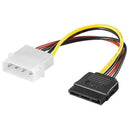 UNIQUE SATA MALE TO 4 PIN FEMALE MOLEX adapter -power cable designed to convert a 4-pin Molex connector into a SATA power connector allowing users to power SATA devices using older power supplies with Molex connectors. It supports both 12V and 5V power li
