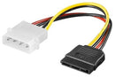 UNIQUE SATA MALE TO 4 PIN FEMALE MOLEX adapter -power cable designed to convert a 4-pin Molex connector into a SATA power connector allowing users to power SATA devices using older power supplies with Molex connectors. It supports both 12V and 5V power li