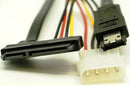 UniQue 4pin Power (Molex) Plug to SATA 15pin Power Socket Cable - combined with SATA 7pin data cable 30 cm -Black OEM