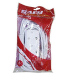 Noble Safy 5m Multi Plug Coupler Extension Cord Lead With Dual 3 Pin Sockets-16A Rated Plugs 250V Power Up 2 Appliances At Once Suitable For Home Use Colour White Sold as a Single unit 3 Months Warranty