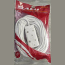 Noble Safy 20m Multi Plug Coupler Extension Cord Lead With Dual 3 Pin Sockets-16A Rated Plugs 250V Power Up 2 Appliances At Once Suitable For Home Use Colour White Sold as a Single unit 3 Months Warranty