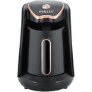 Sokany Electric Coffee Maker Black and Rose Gold 250ml 600w Double sided Coffee Pot suitable for left or right handed use 4 cups. 1 year warranty