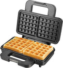 Sokany Dual Large Belgian Waffle Maker - Large Sized Dual Belgian Style Waffles Non-Stick Coating Surface Plates 1000W Rated Power Double Sided Heating And Cooking Anti-Scald Cool Touch Handle Easy To Clean Colour Silver Black 1 Year Warranty