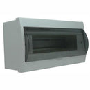 Solarix 12 Way Power Distribution Box Unpopulated with Transparent Cover– No Copper Terminal High Quality ABS Housing IP65 Rating Protection Colour White