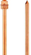 Solarix Copper Cladded 120mm Earth Spike with Dual Nuts and Dual Washers-Rust resistant Easy installation Allow For A Good Electrical Connection With The HT Cables