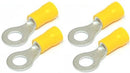 Solarix M6 Insulated Ring Solar PV Terminal Connector Pack of 4-M6 Stud Size 4mm² to 6mm² Solar PV Cable Also Known As A Ring Connector Or Cable Lug Yellow Sleeve Sold As Pack Of 4