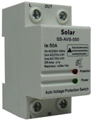 Solarix Auto Voltage Protection Switch- Din Rail Mount Passing Current Maximum 50A Rated AC Voltage 230VAC Frequency 50Hz Over-voltage Cut-off Value 275VAC Under-Voltage Cut-Off Value175VAC Recovery Time <30s Automatic Recovery Function Over and Under Vol