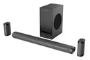 Skyworth 5.1CH Home Cinema Soundbar System - Dolby Digital Plus Dolby Digital Cmpatible devices: TV Android Phone iPhone etc. Bluetooth Version 5.0 BT Operating Range: up to 10m USB File Formats: MP3 etc. Selectable EQ: MusicMovieNewsSport Wireless Surrou