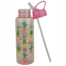Casey FlipTop 1 Litre Plastic Water Bottle with Drinking Spout- Flip-Top Drinking Spout Angled Internal Straw Leak-Proof Lid Wide Neck Sturdy Carry Handle Colour Pink