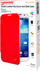 Promate Sansa-S4 Stylish Leather Flip-Cover and Shell Case for Samsung Galaxy S4-Redue 1 Year Warranty