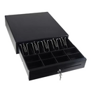 The Postron Cash Drawer features 5 bill and 7 coin compartments an RJ11 interface for POS system integration manual key operation a removable cash tray for easy handling and a front media slot for storing cheques and receipts securely. Ideal for retail an
