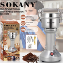 Sokany Multifunctional High Speed Grinder - 150G Capacity 950W Power Pure Copper Motor Stainless Steel Simple Operation Grinding Cup Air Circuit Breaker Blades Set Knob 220-240V ~ 50/60Hz 6 Months Warranty.
