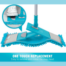 Kleaner Microfiber Extendable Flat Mop - Telescopic Design 360 Degree Rotation Both Dry And Wet Efficient Water Absorption Remove Mop Pad With One Click Machine Washed Attract Hair And Dust Strong Decontamination