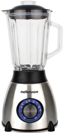 Mellerware Stainless Steel With Coffee Mill Jug Blender - 550W Power 1.5l Glass Jar 2 Speed Settings With Pulse LED Light Stainless Steel Body And Knob Mill Included 1 Year Warranty.