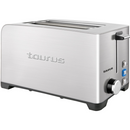 Taurus Brushed Stainless Steel 4 Slice Toaster - 1400W Power 4 Slice Capacity 5 Browning Settings Reheat Function Defrost Function And Cancel Cooking Cool Touch Stainless Steel Body Removable Crumb Tray LED Lighting Cord Storage Two Extra Long 255mm Slots