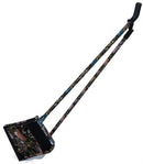 Totally Long Broom and Stand Up Dustpan Set Black Floral Design – 80cm Long Broom Handle Length 70cm Long Dustpan Handle Length - Ideal for Indoor and Outdoor Use No Packaging Out Of Box Failure Warranty