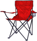 Totally Camping Chair Red -Strong And Durable Steel Frame Construction Lightweight Polyester Arms Back And Seat Built-In Drink And Magazine Holder Fold-Away Design Holds Weight Up To 110kg Carry Bag Included Perfect Addition To Any Outdoor Space Out of Bo